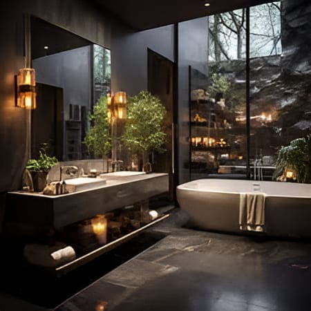 Minimalistic spa-inspired bathroom
